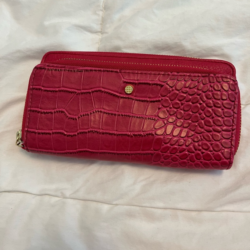 Olivia + Joy Red Crocodile-Embossed Wallet